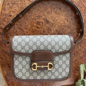 GUCCI Horsebit 1955 medium leather handbag